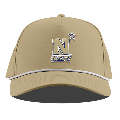United States Naval Academy "Naval Academy Team Logo Gold" Curved 5 Panel Rope Desert