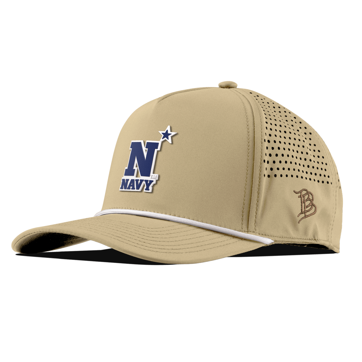 United States Naval Academy "Naval Academy Team Logo Navy" Curved 5 Panel Rope Desert