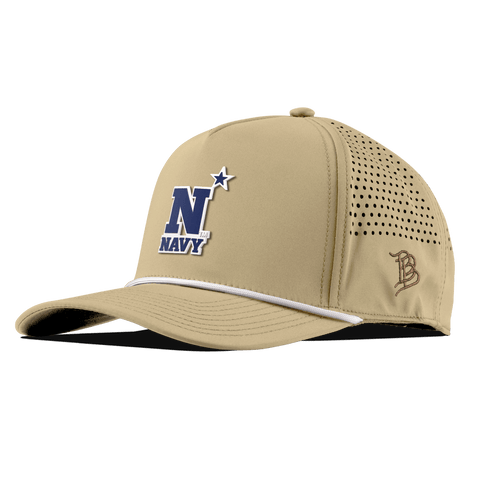 United States Naval Academy "Naval Academy Team Logo Navy" Curved 5 Panel Rope Desert