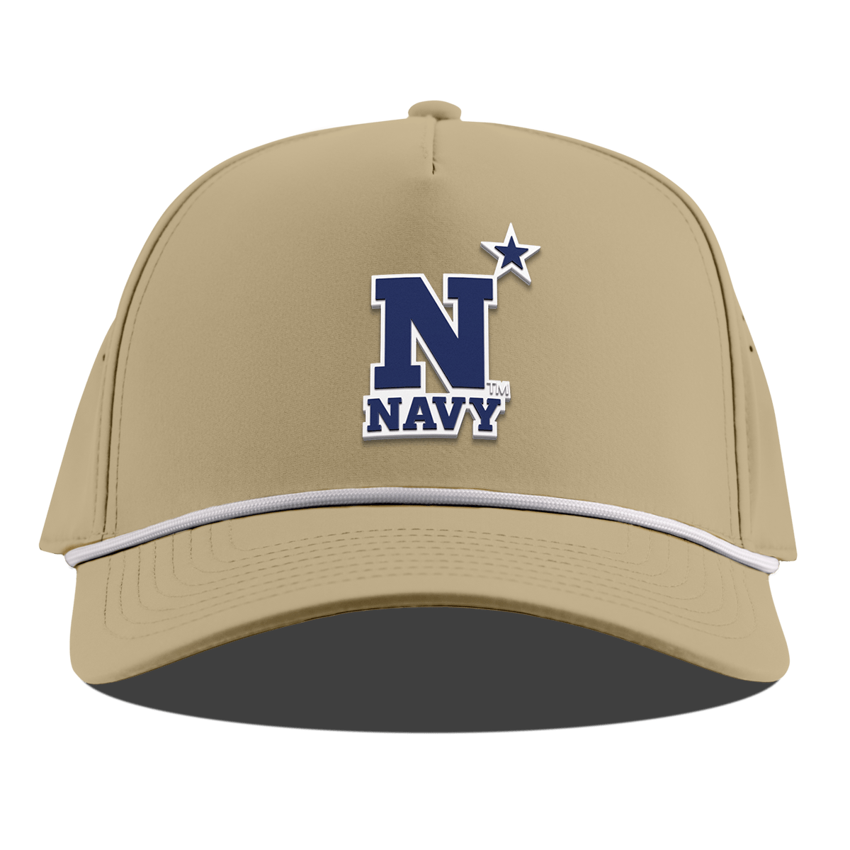 United States Naval Academy "Naval Academy Team Logo Navy" Curved 5 Panel Rope Desert