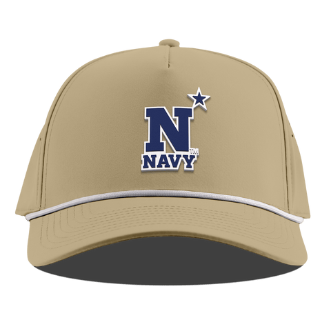 United States Naval Academy "Naval Academy Team Logo Navy" Curved 5 Panel Rope Desert