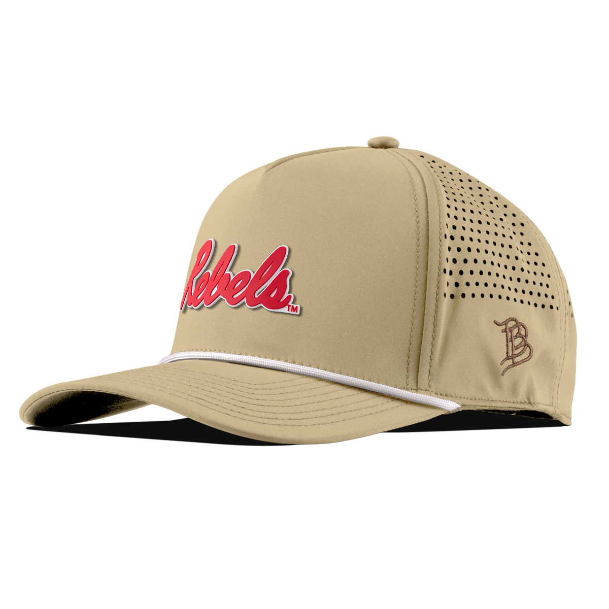 University of Mississippi "Ole Miss Crimson Rebels" Curved 5 Panel Rope Desert