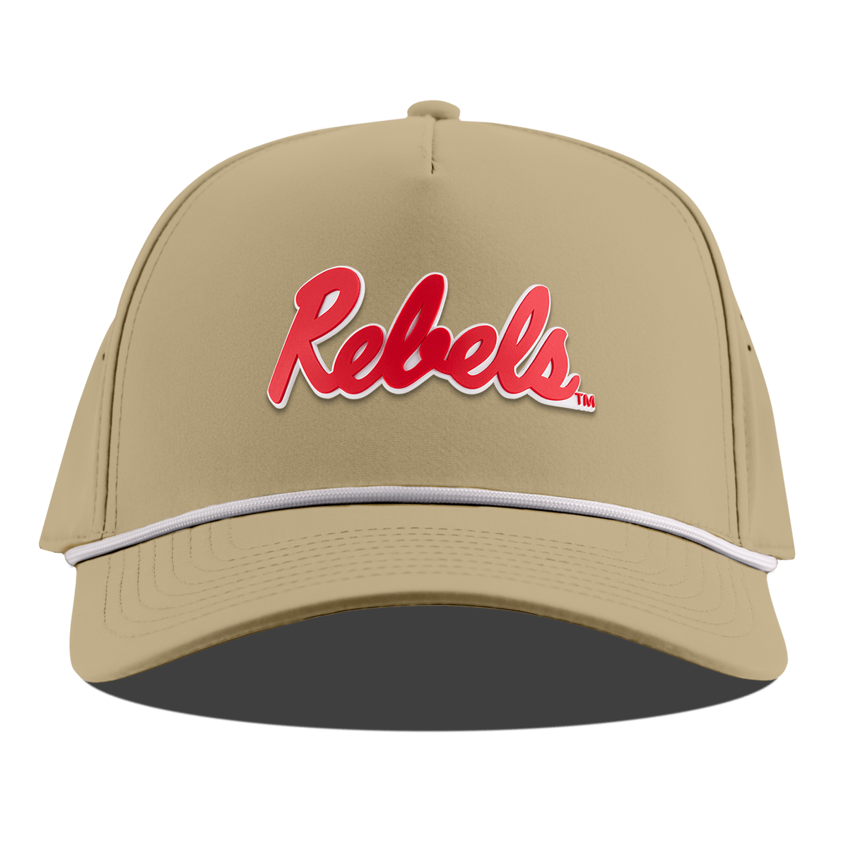 University of Mississippi "Ole Miss Crimson Rebels" Curved 5 Panel Rope Desert