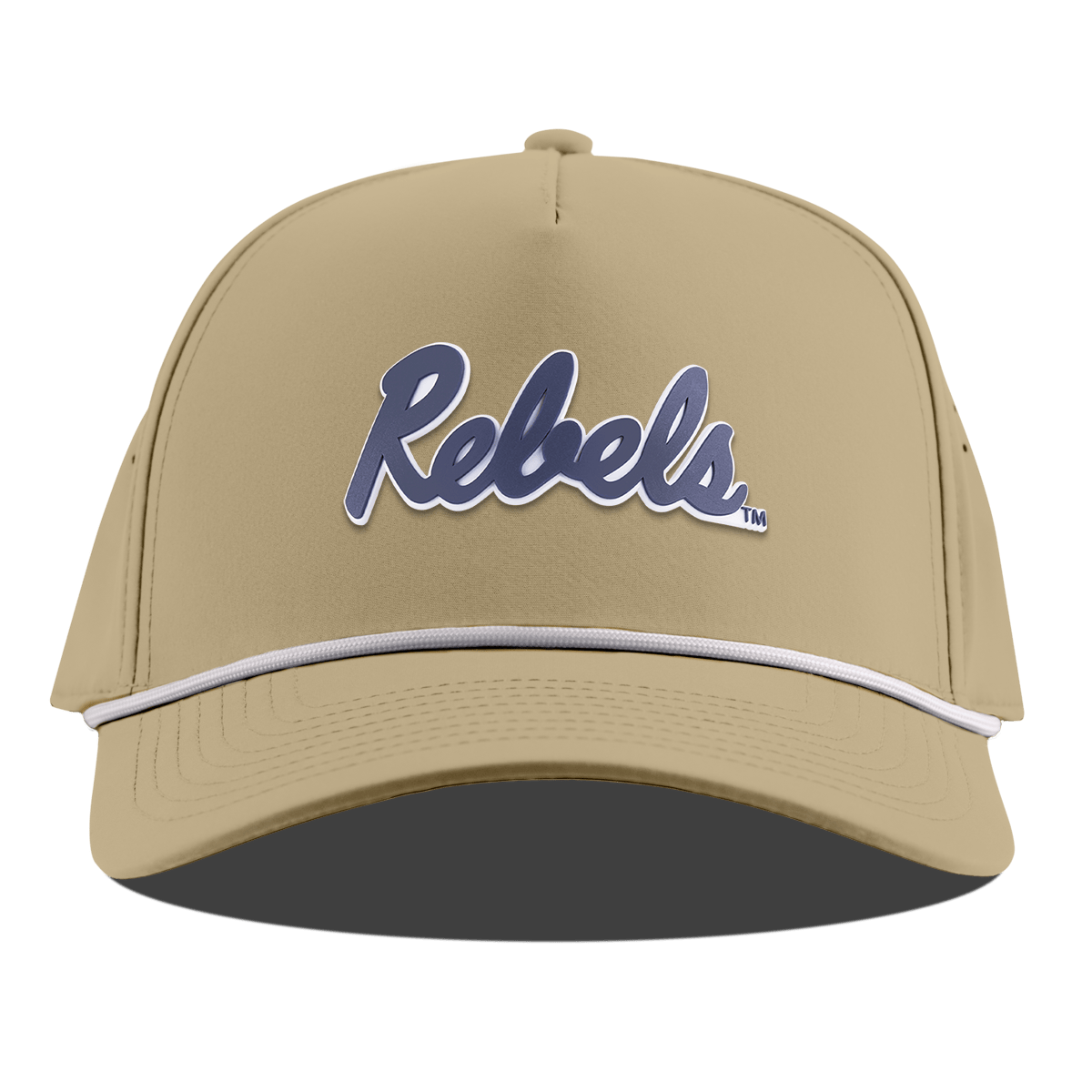University of Mississippi "Ole Miss Navy Rebels" Curved 5 Panel Rope Desert