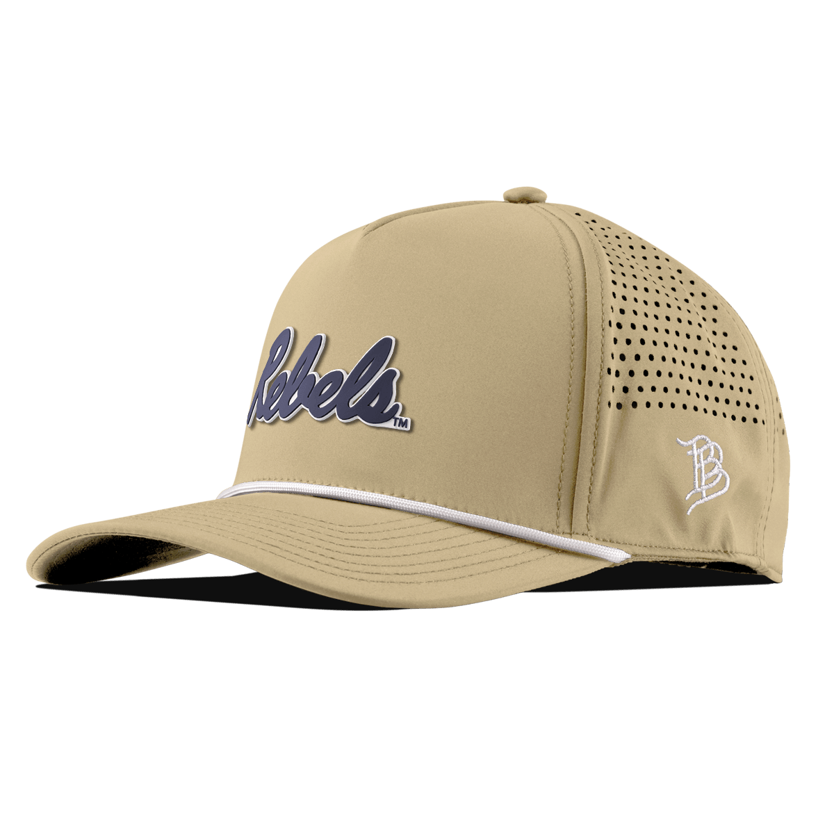University of Mississippi "Ole Miss Navy Rebels" Curved 5 Panel Rope Desert