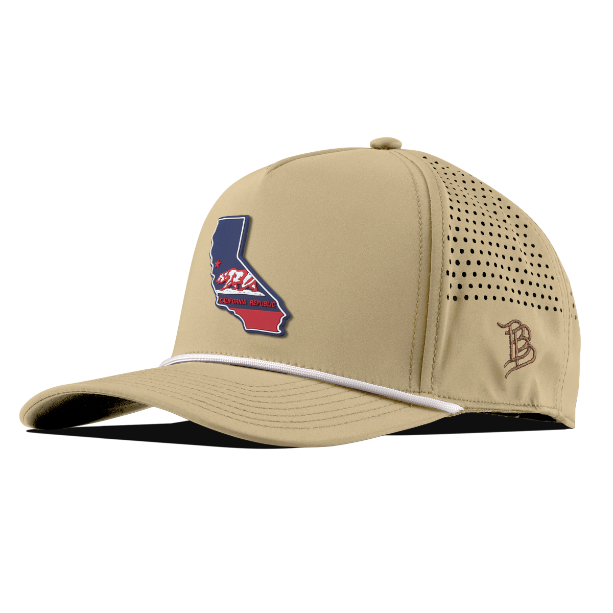 California Patriot Series Curved 5 Panel Rope Desert/White