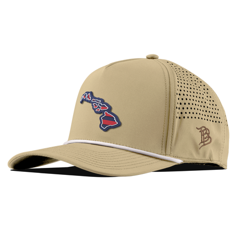 Hawaii Patriot Series Curved 5 Panel Rope Desert/White