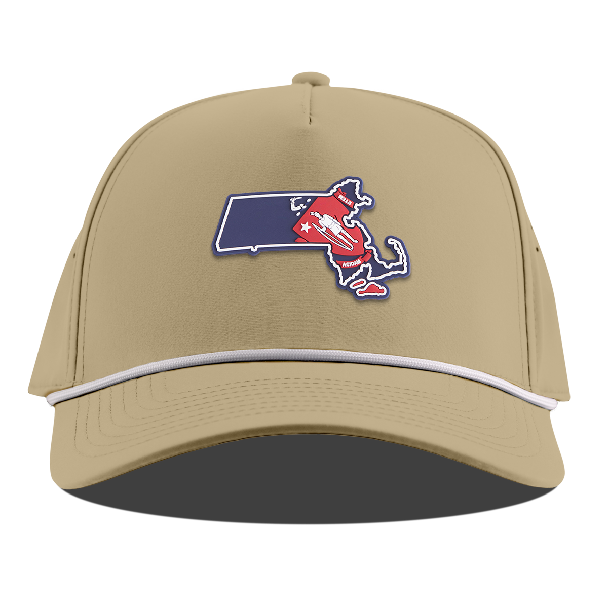 Massachusetts Patriot Series Curved 5 Panel Rope Desert