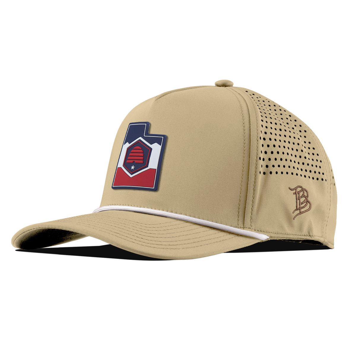 Utah Patriot Series Curved 5 Panel Rope Desert/White