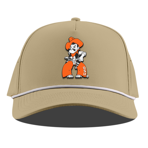 Oklahoma State University "Pistol Pete Quickdraw" Curved 5 Panel Rope Desert