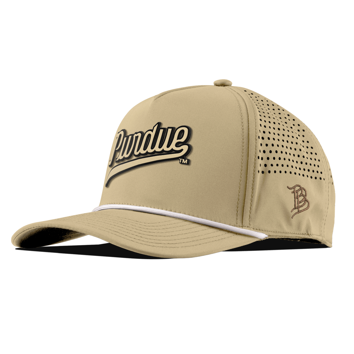 Purdue University "Purdue Script Gold" Curved 5 Panel Rope Desert