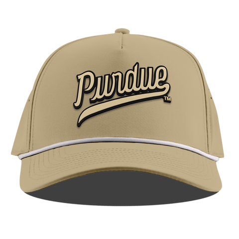 Purdue University "Purdue Script Gold" Curved 5 Panel Rope Desert