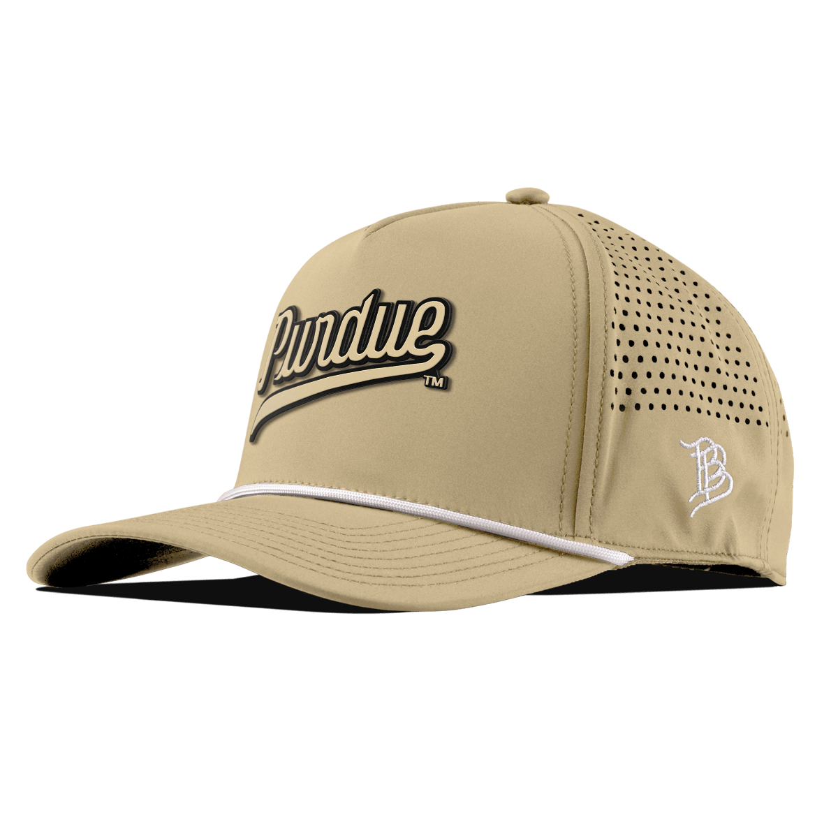 Purdue University "Purdue Script Gold" Curved 5 Panel Rope Desert