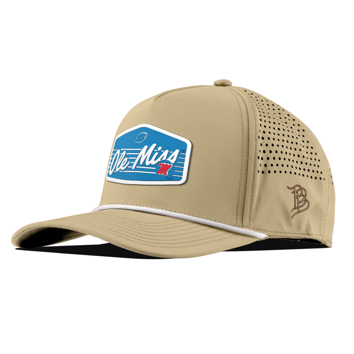 University of Mississippi "Rebel Football" Curved 5 Panel Rope Desert