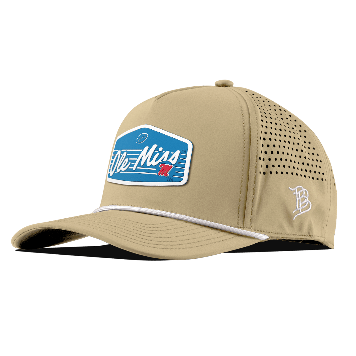 University of Mississippi "Rebel Football" Curved 5 Panel Rope Desert