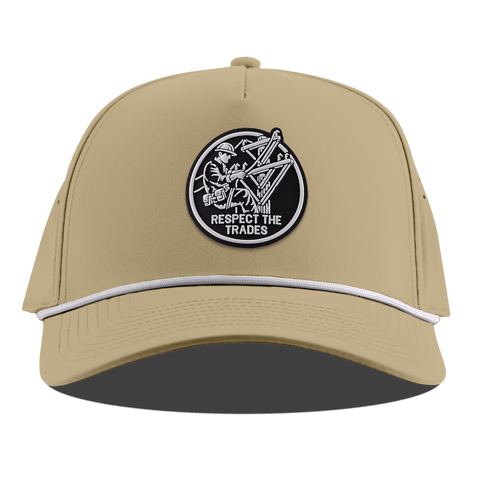 Respect The Trades Lineman Curved 5 Panel Rope Desert