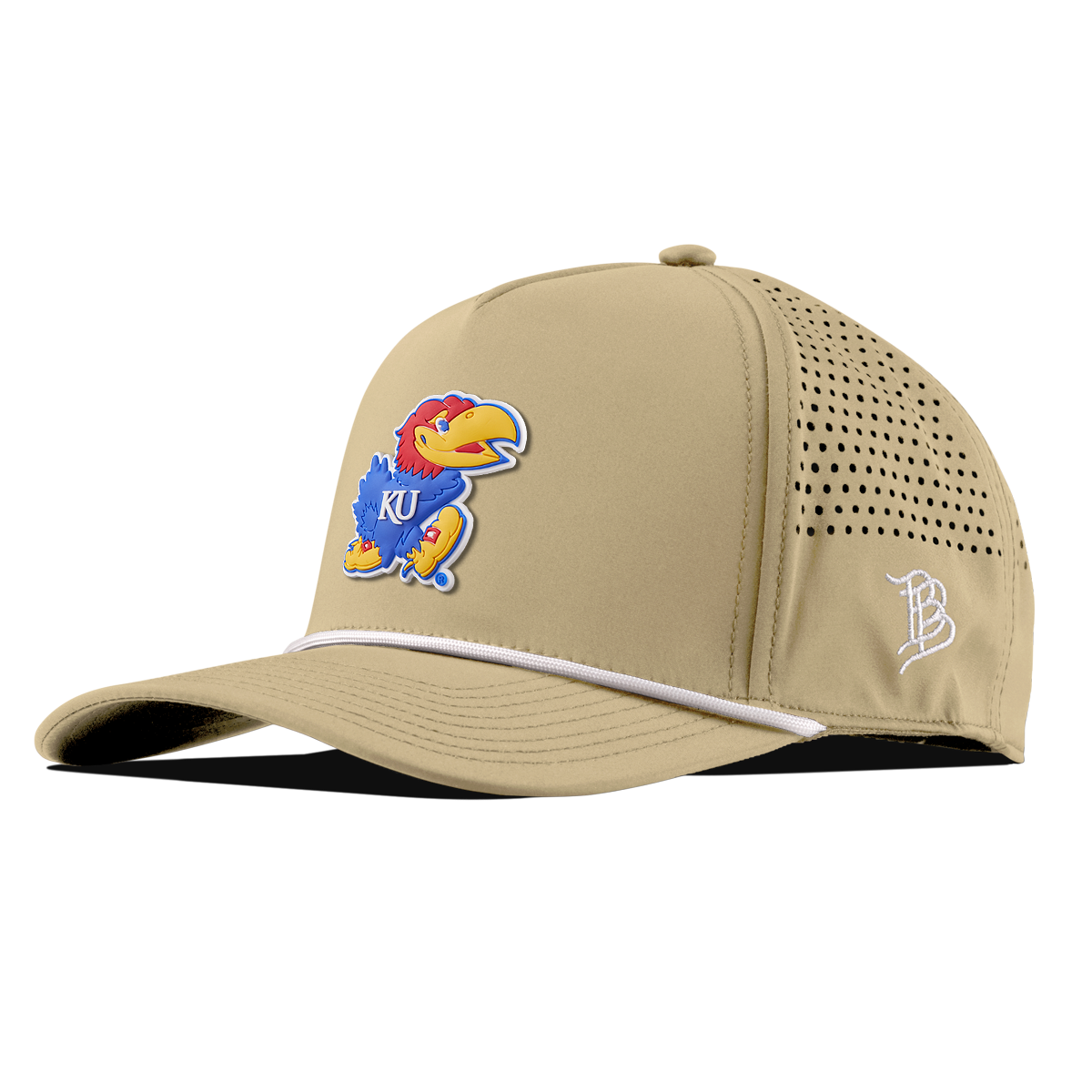 University of Kansas "Rock Chalk Jayhawk" Curved 5 Panel Rope Desert