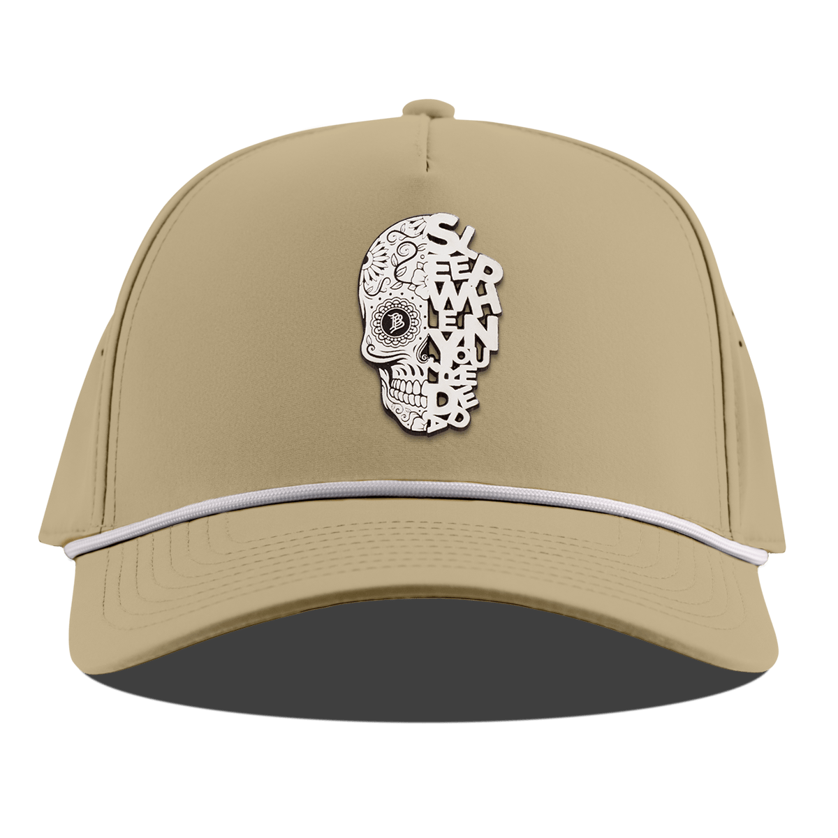 Sleep When You're Dead Skull Curved 5 Panel Rope Desert