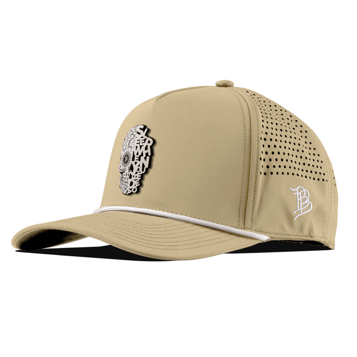 Sleep When You're Dead Skull Curved 5 Panel Rope Desert