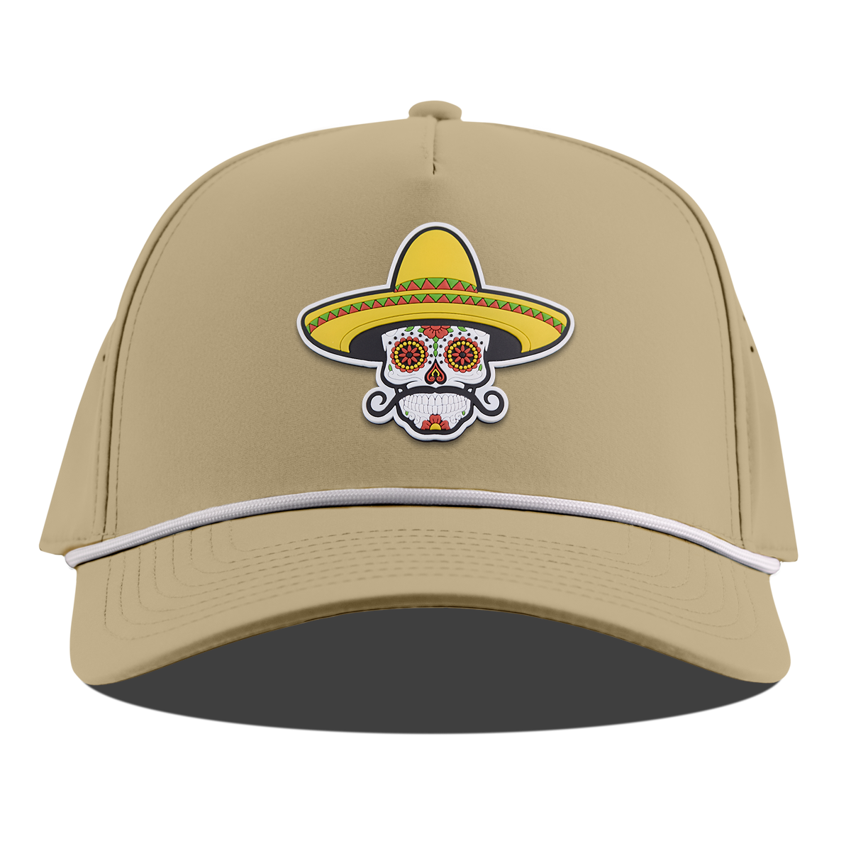 Sombrero Skull PVC Curved 5 Panel Rope Desert