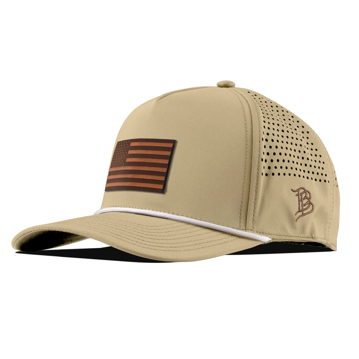 Old Glory Curved 5 Panel Rope Desert/White