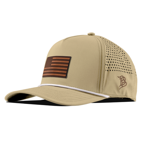 Old Glory Curved 5 Panel Rope Desert/White