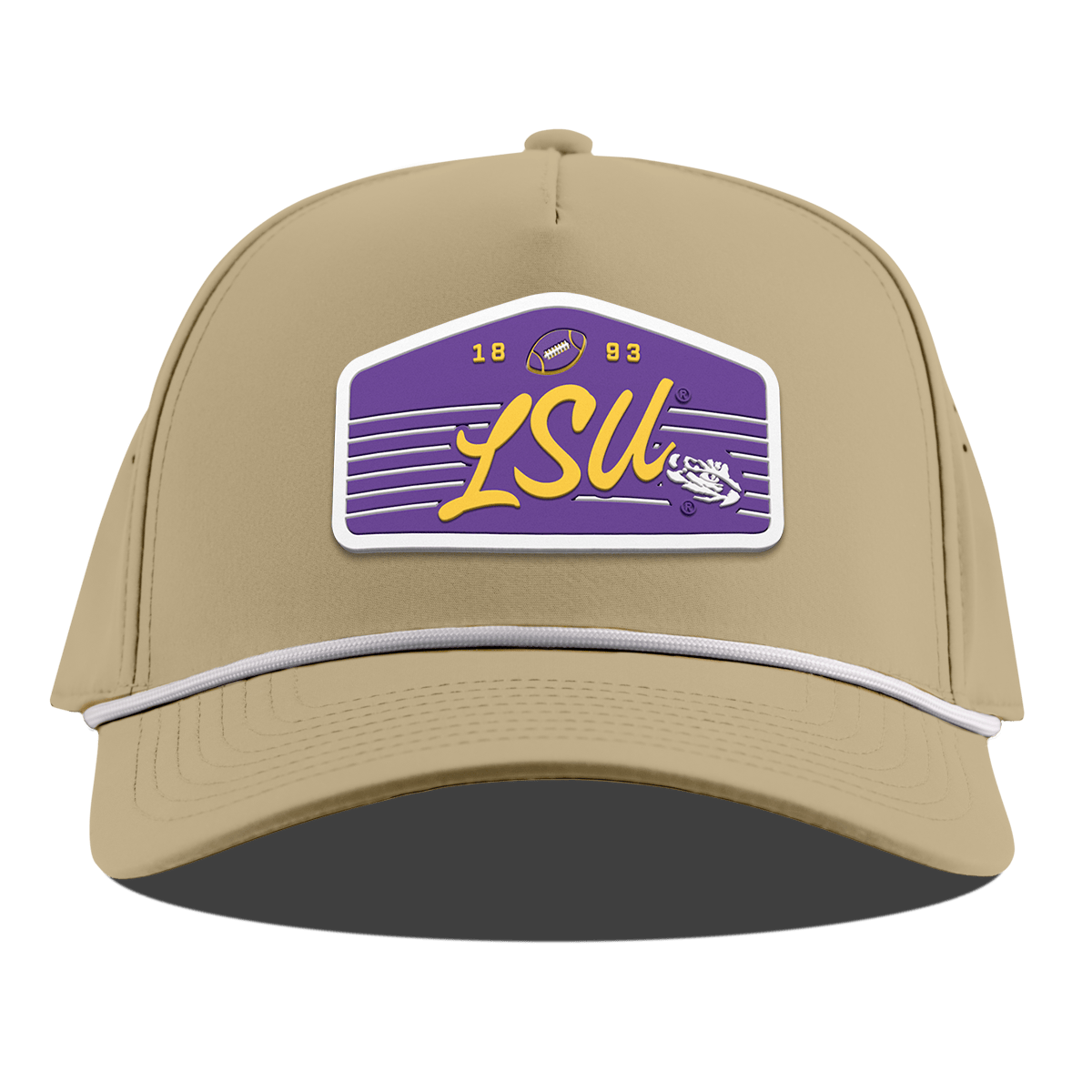 Louisiana State University "Tigers Football" Curved 5 Panel Rope Desert