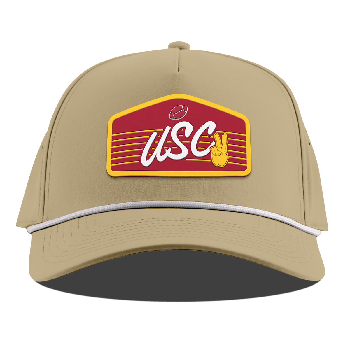 University of Southern California "Trojans Football" Curved 5 Panel Rope Desert
