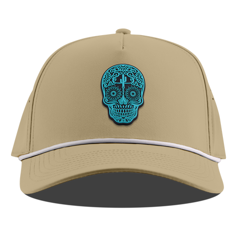 Turquoise Skull PVC Curved 5 Panel Rope Desert