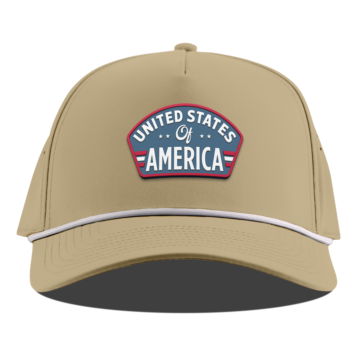 United States of America Badge Curved 5 Panel Rope Desert