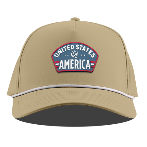 United States of America Badge Curved 5 Panel Rope Desert