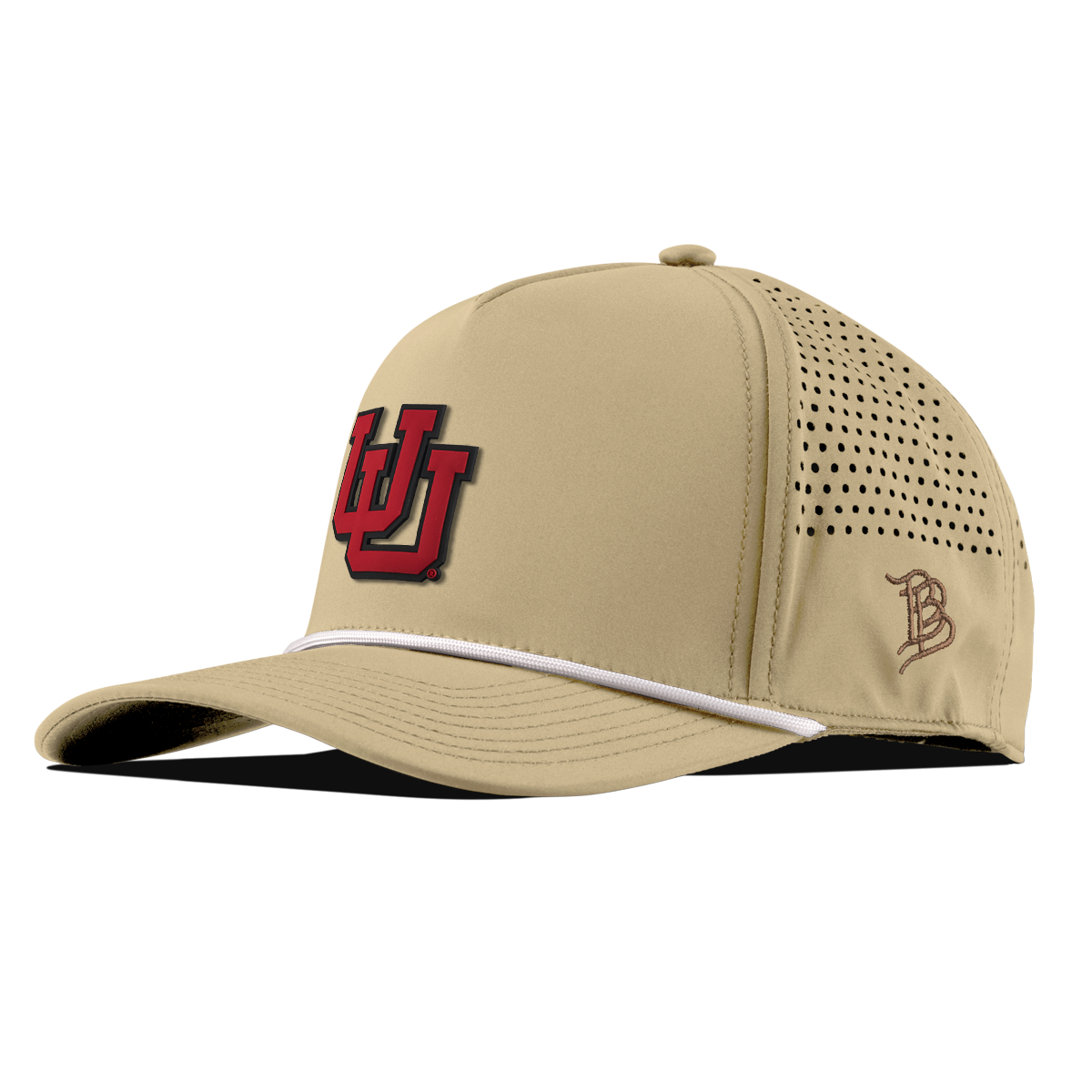 University of Utah "Utah Block" Curved 5 Panel Rope Desert/White