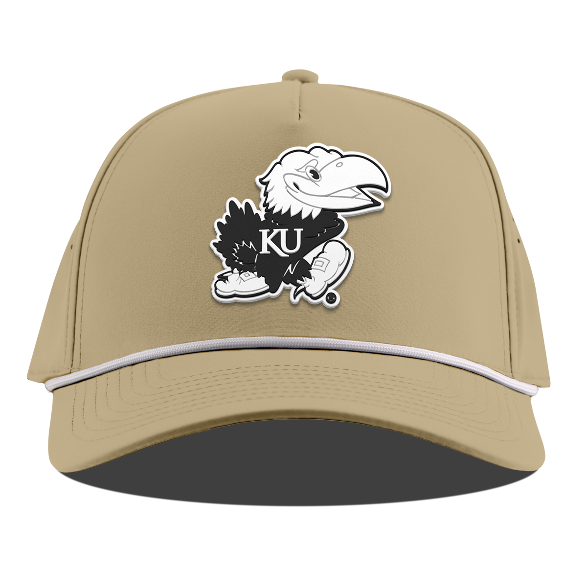 University of Kansas "Vintage Jayhawk" Curved 5 Panel Rope Desert