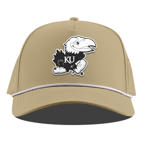 University of Kansas "Vintage Jayhawk" Curved 5 Panel Rope Desert