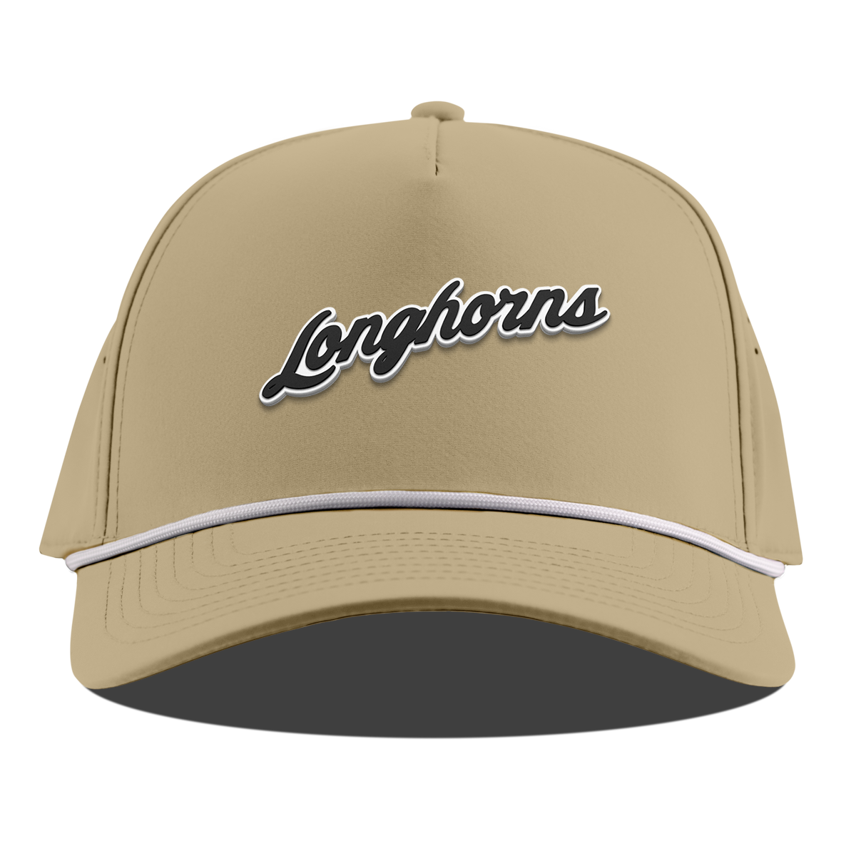 University of Texas "Vintage Texas Longhorn Script" Curved 5 Panel Rope Desert
