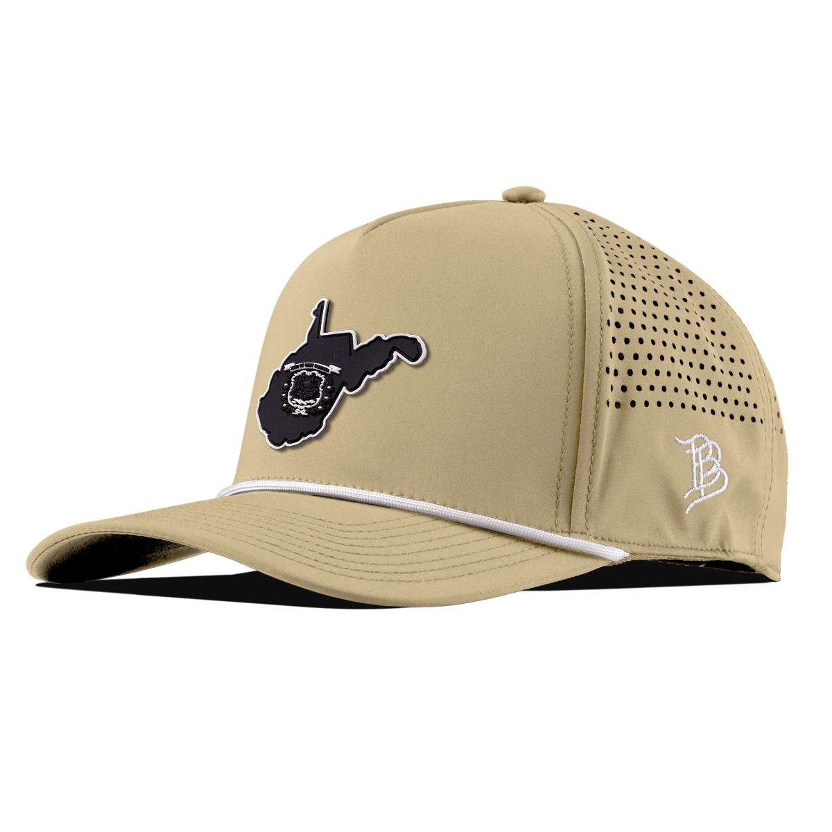 West Virginia Vintage Curved 5 Panel Rope Desert