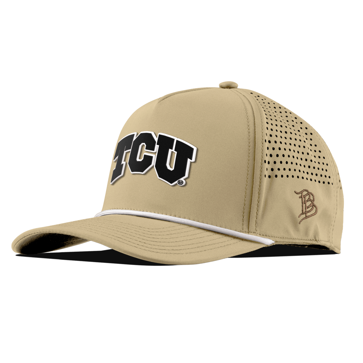 Texas Christian University "Vintage TCU Block" Curved 5 Panel Rope Desert