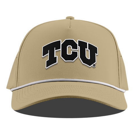 Texas Christian University "Vintage TCU Block" Curved 5 Panel Rope Desert