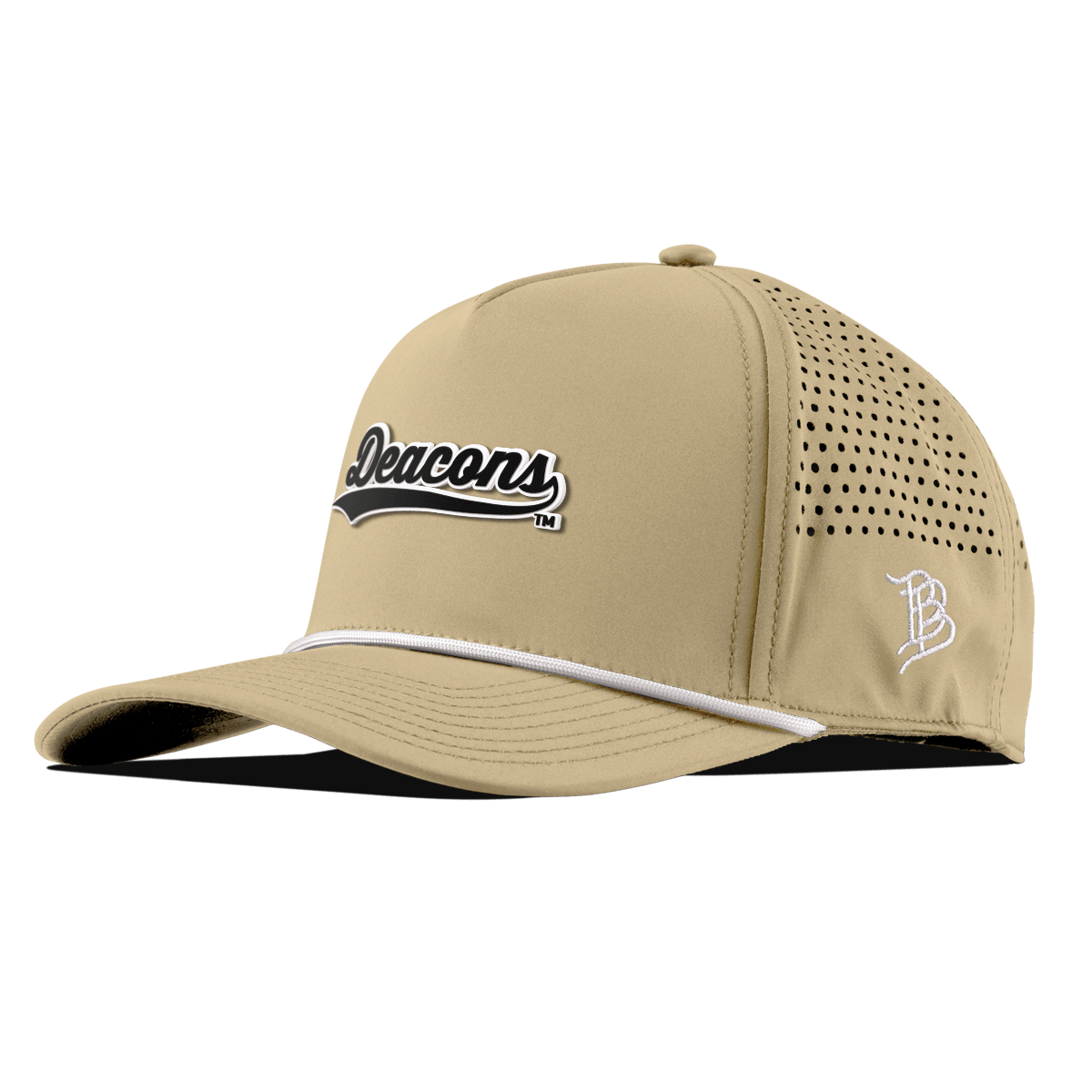 Wake Forest University "Vintage Deacons Script" Curved 5 Panel Rope Desert