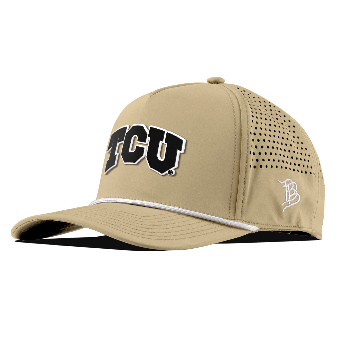 Texas Christian University "Vintage TCU Block" Curved 5 Panel Rope Desert