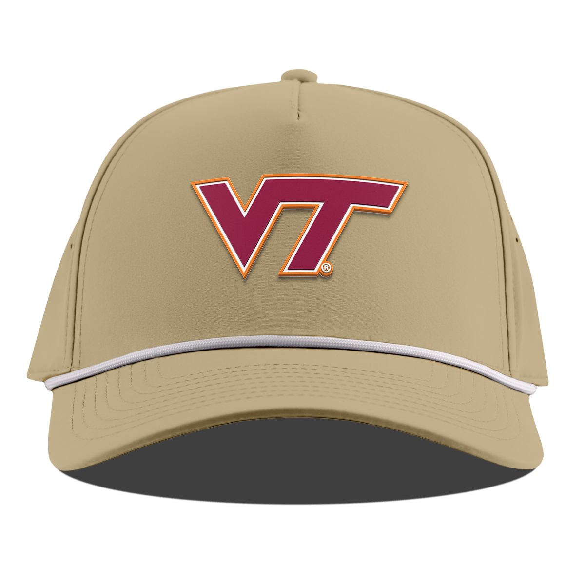 Virginia Tech University "Virginia Tech Team Logo" Curved 5 Panel Rope Desert