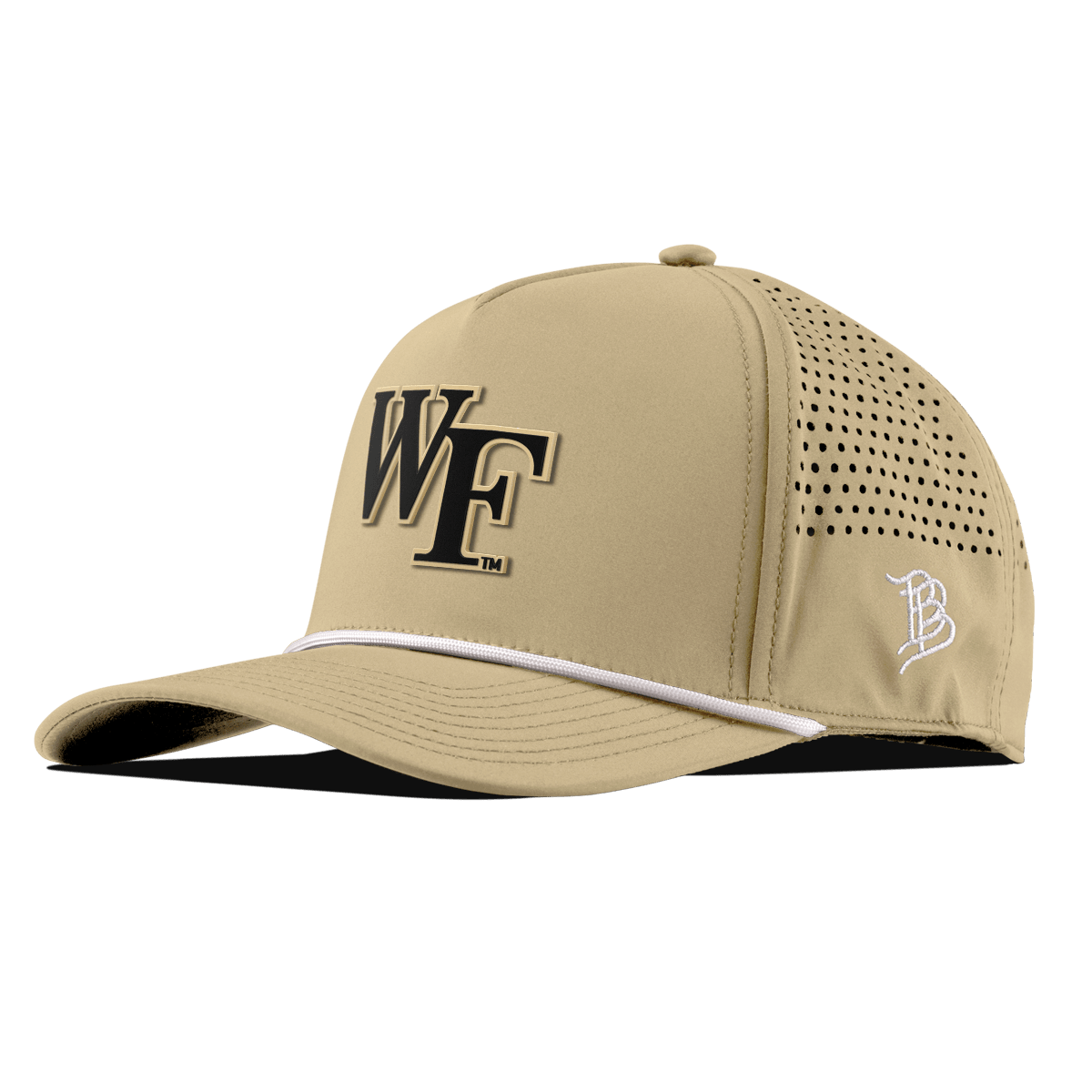Wake Forest University "Wake Forest Block Black" Curved 5 Panel Rope Desert