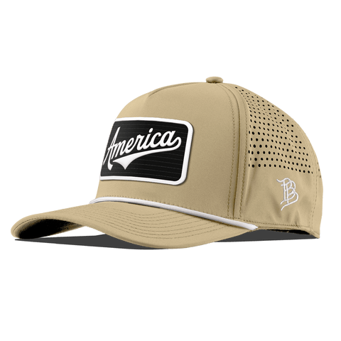 XL Vintage America Badge Curved 5 Panel Rope Desert