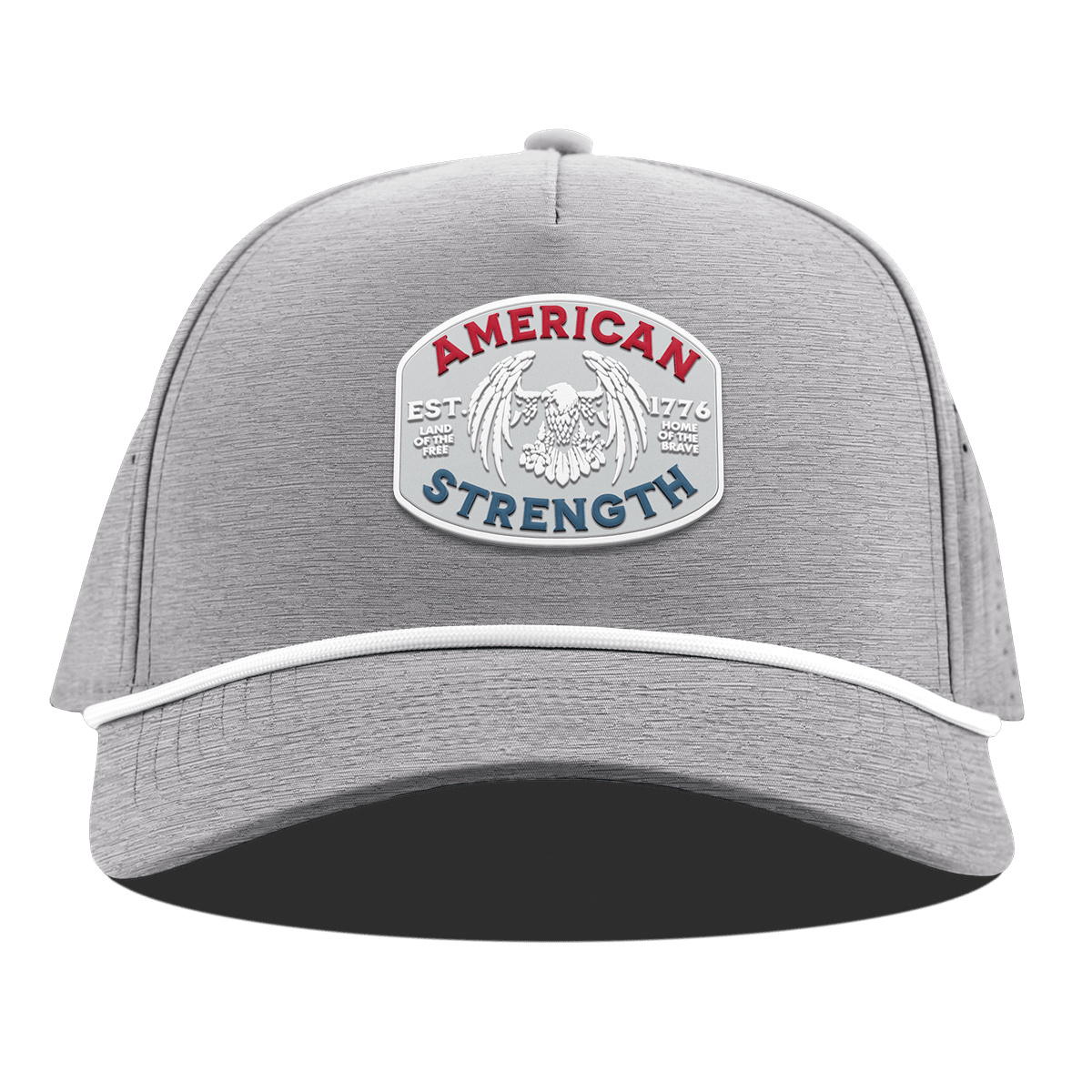American Strength USA Curved 5 Panel Rope Heather Gray