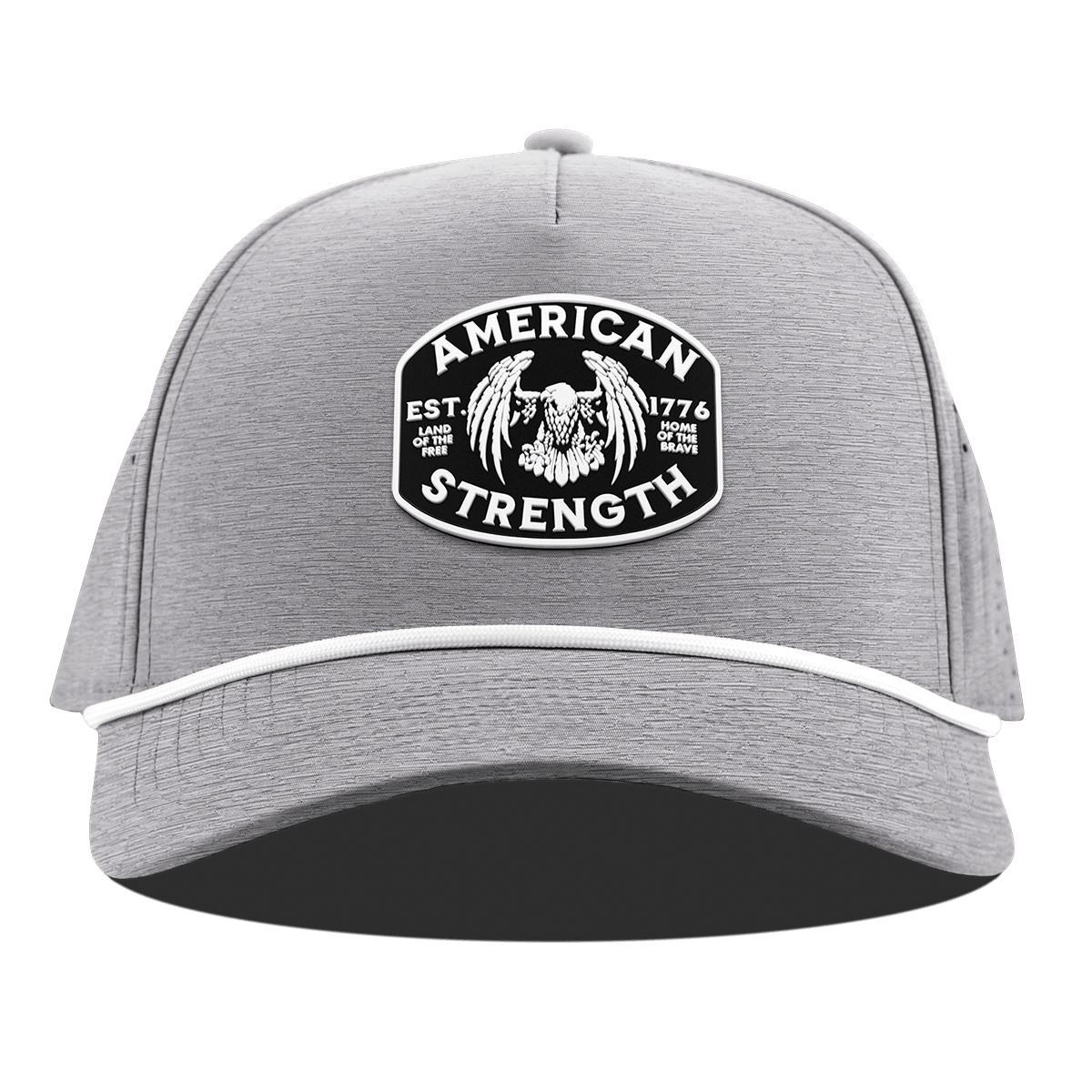 American Strength Curved 5 Panel Rope Heather Gray