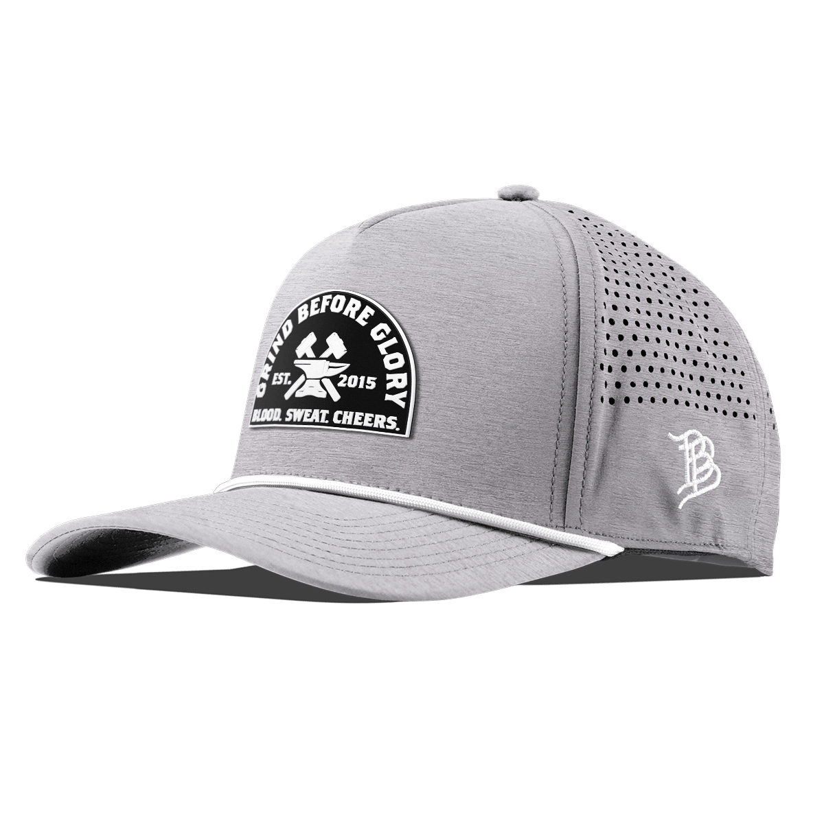 Grind Before Glory Curved 5 Panel Rope Heather Gray