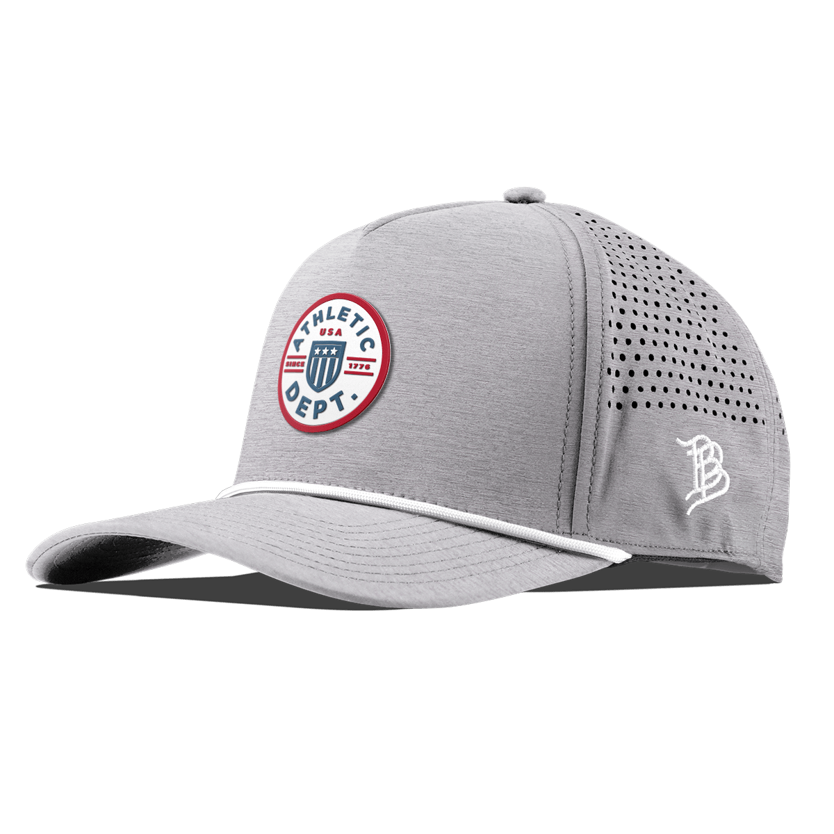 Liberty Letterman Curved 5 Panel Rope Heather Gray
