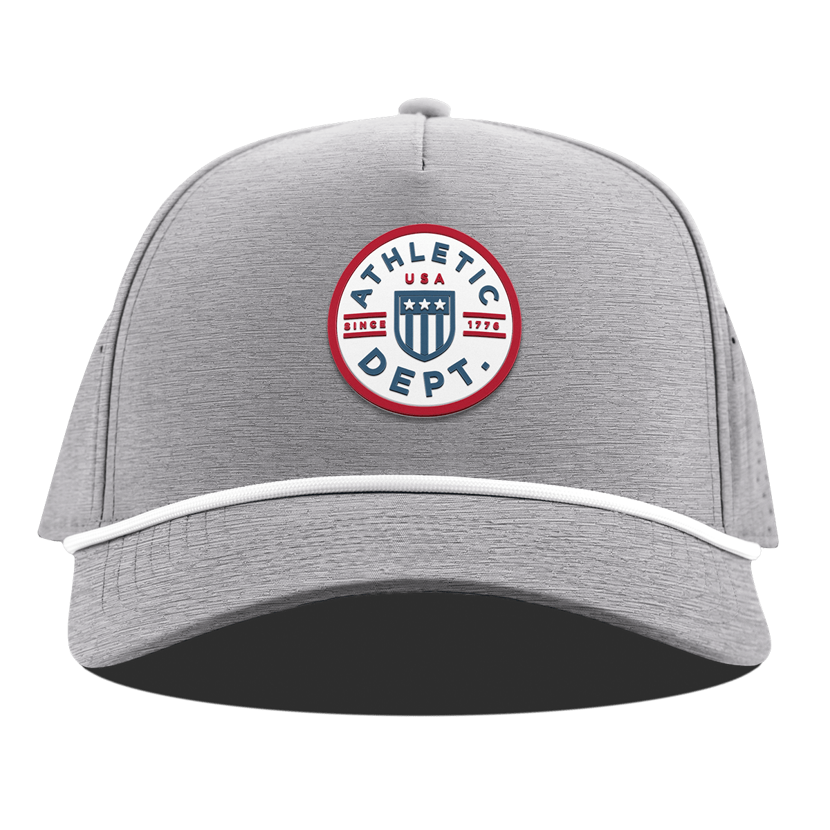 Liberty Letterman Curved 5 Panel Rope Heather Gray