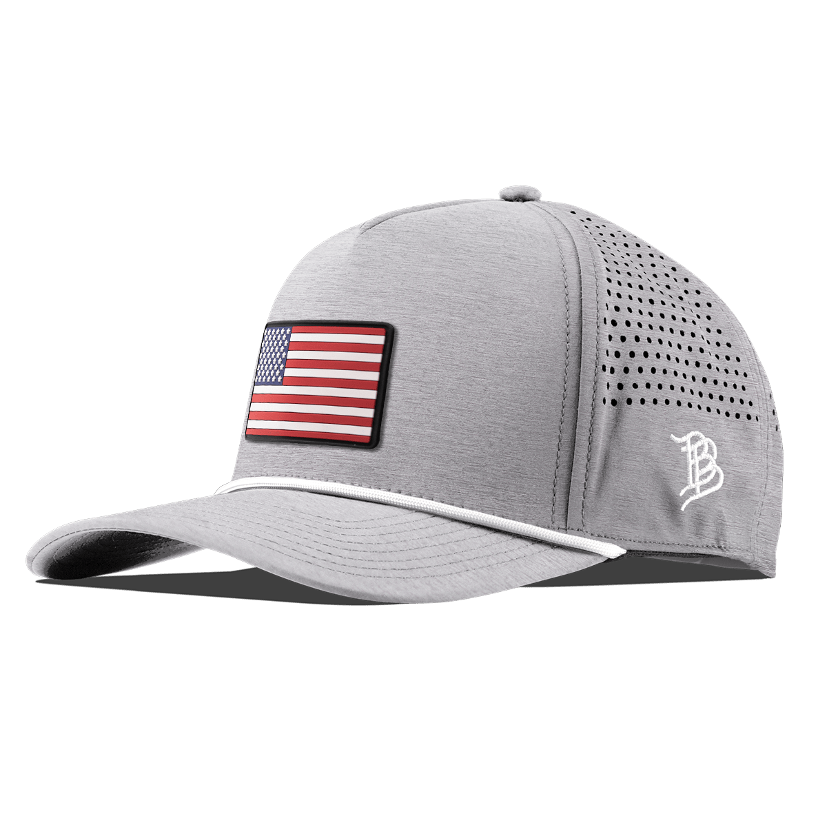 Old Glory Curved 5 Panel Rope Heather Gray