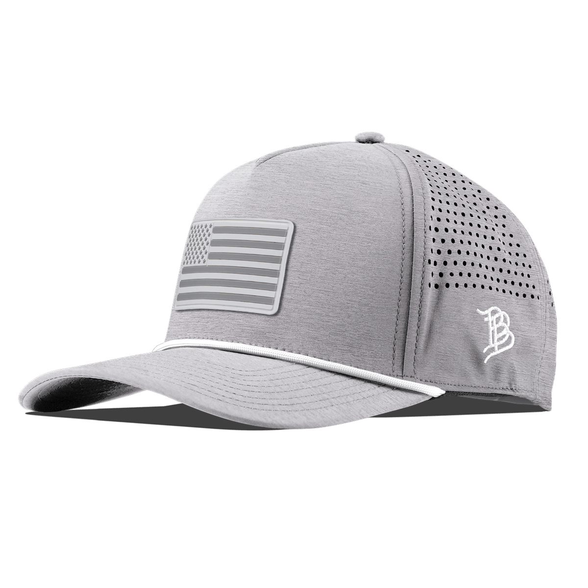Pearl Old Glory Curved 5 Panel Rope Heather Gray